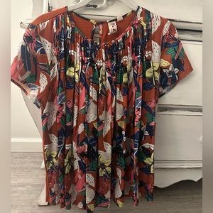 Anthropologie Small Work Top Floral (Dolan)